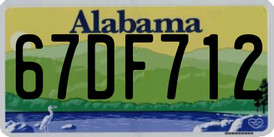 AL license plate 67DF712