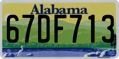 AL license plate 67DF713