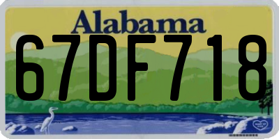 AL license plate 67DF718