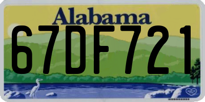 AL license plate 67DF721