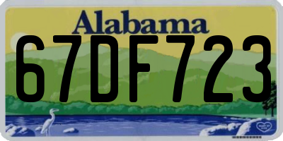 AL license plate 67DF723