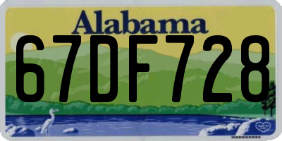 AL license plate 67DF728