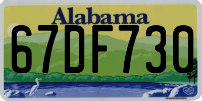 AL license plate 67DF730