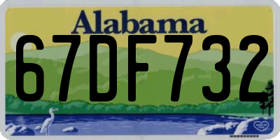 AL license plate 67DF732