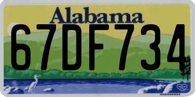 AL license plate 67DF734