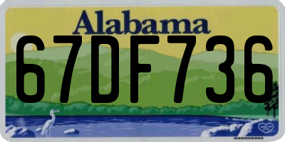 AL license plate 67DF736