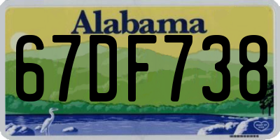 AL license plate 67DF738