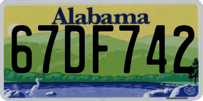 AL license plate 67DF742