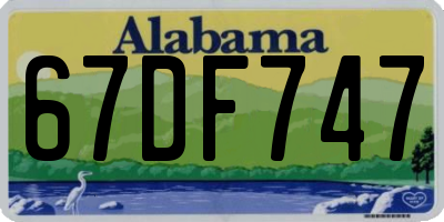 AL license plate 67DF747
