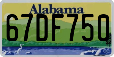AL license plate 67DF750