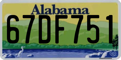 AL license plate 67DF751