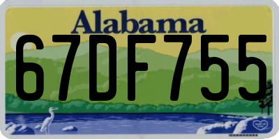 AL license plate 67DF755