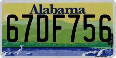 AL license plate 67DF756