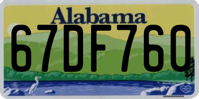 AL license plate 67DF760