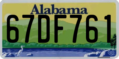 AL license plate 67DF761