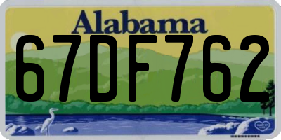 AL license plate 67DF762