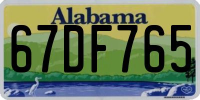 AL license plate 67DF765