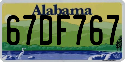 AL license plate 67DF767