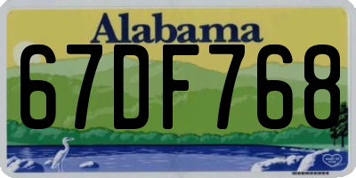 AL license plate 67DF768