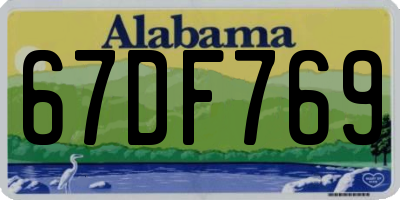 AL license plate 67DF769