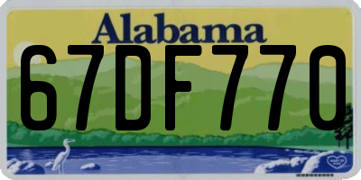 AL license plate 67DF770