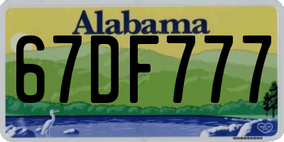 AL license plate 67DF777