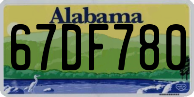 AL license plate 67DF780