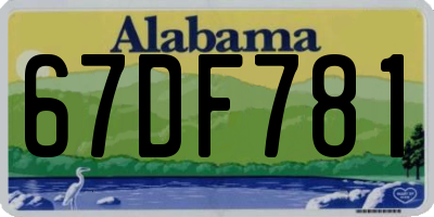AL license plate 67DF781