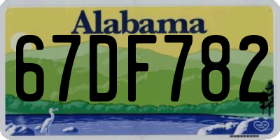AL license plate 67DF782