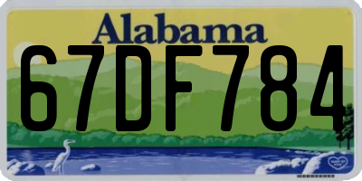 AL license plate 67DF784