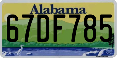 AL license plate 67DF785