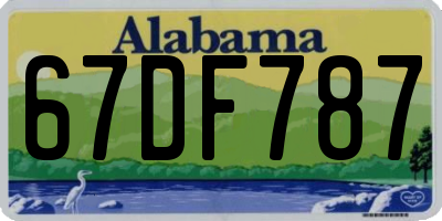 AL license plate 67DF787