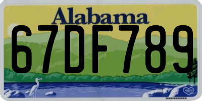AL license plate 67DF789