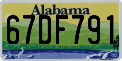 AL license plate 67DF791
