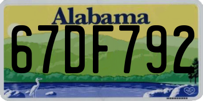 AL license plate 67DF792
