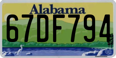 AL license plate 67DF794