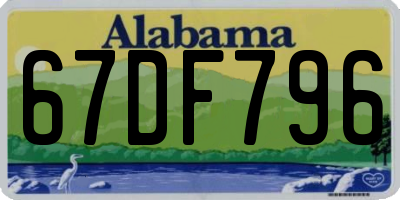 AL license plate 67DF796