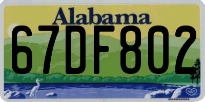 AL license plate 67DF802