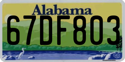 AL license plate 67DF803