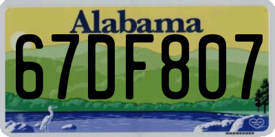 AL license plate 67DF807