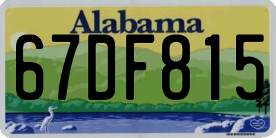 AL license plate 67DF815