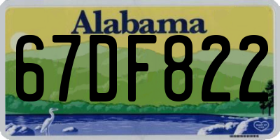 AL license plate 67DF822