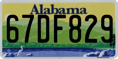 AL license plate 67DF829