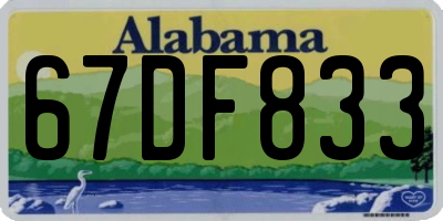 AL license plate 67DF833