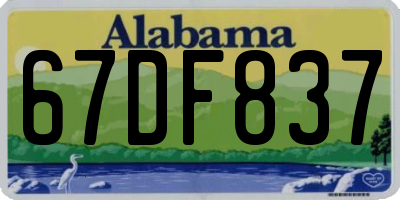 AL license plate 67DF837