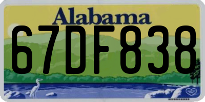 AL license plate 67DF838
