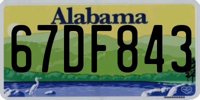 AL license plate 67DF843