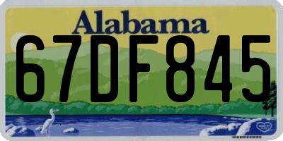 AL license plate 67DF845