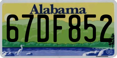 AL license plate 67DF852