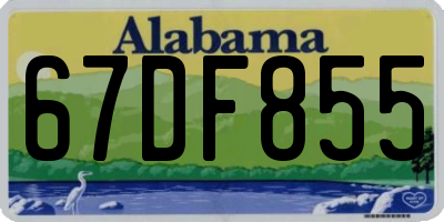 AL license plate 67DF855